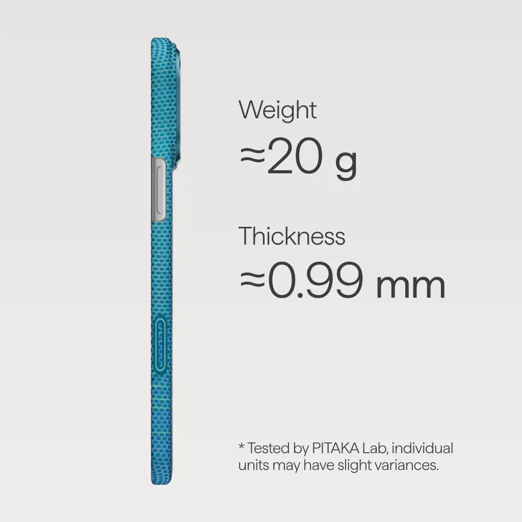 PITAKA Aramid Fibre Ultra-Slim Case for iPhone 17 Pro Max Lucid Blue - Image 4