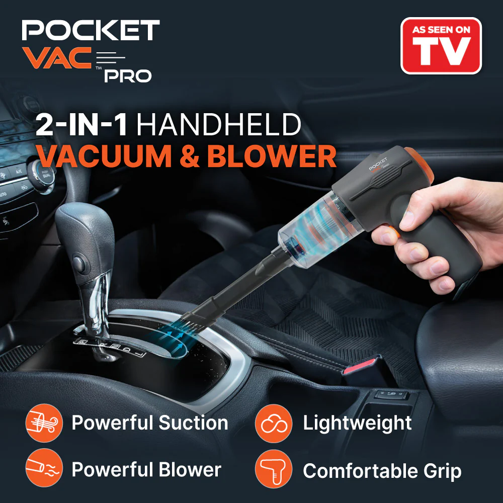 Pocket Vac Pro Handheld Cordless Vacuum Cleaner & Blower - Image 2