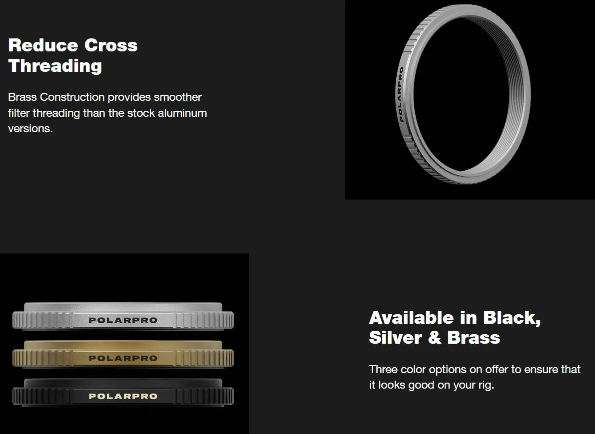 PolarPro Fuji X100 Filter Adapter (Brass)(49mm) - Image 7