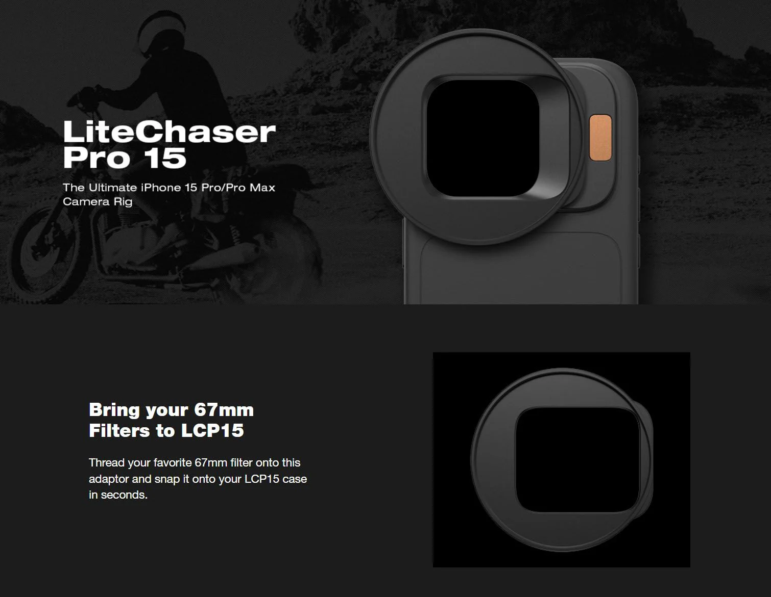 PolarPro LiteChaser 67mm Filter Adaptor for iPhone 15 Pro/Pro Max - Image 5