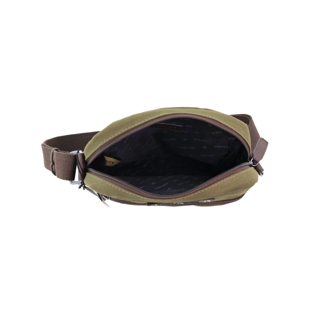Police Rustic Men's Canvas Messenger Business Shoulder Bag 38cm Dark Olive - Image 2