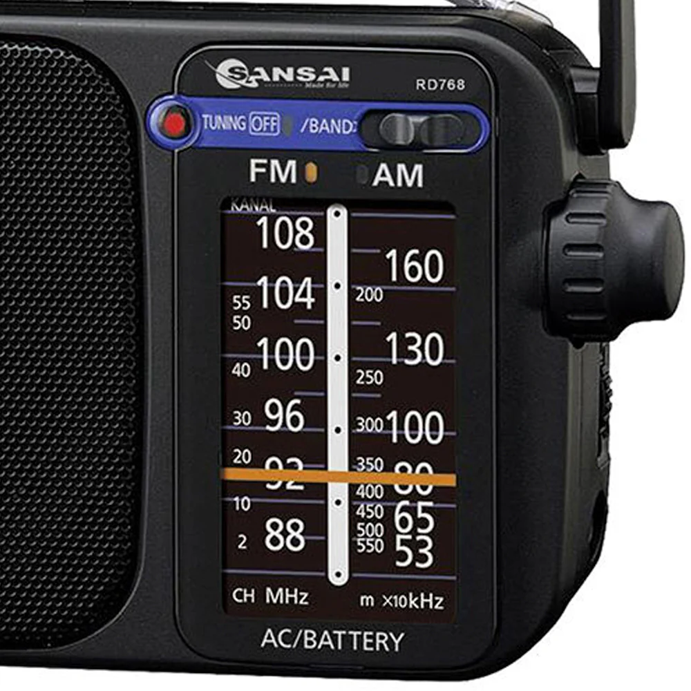 Portable AM/FM Radio Speaker with Earphone Jack (Black) - Image 2