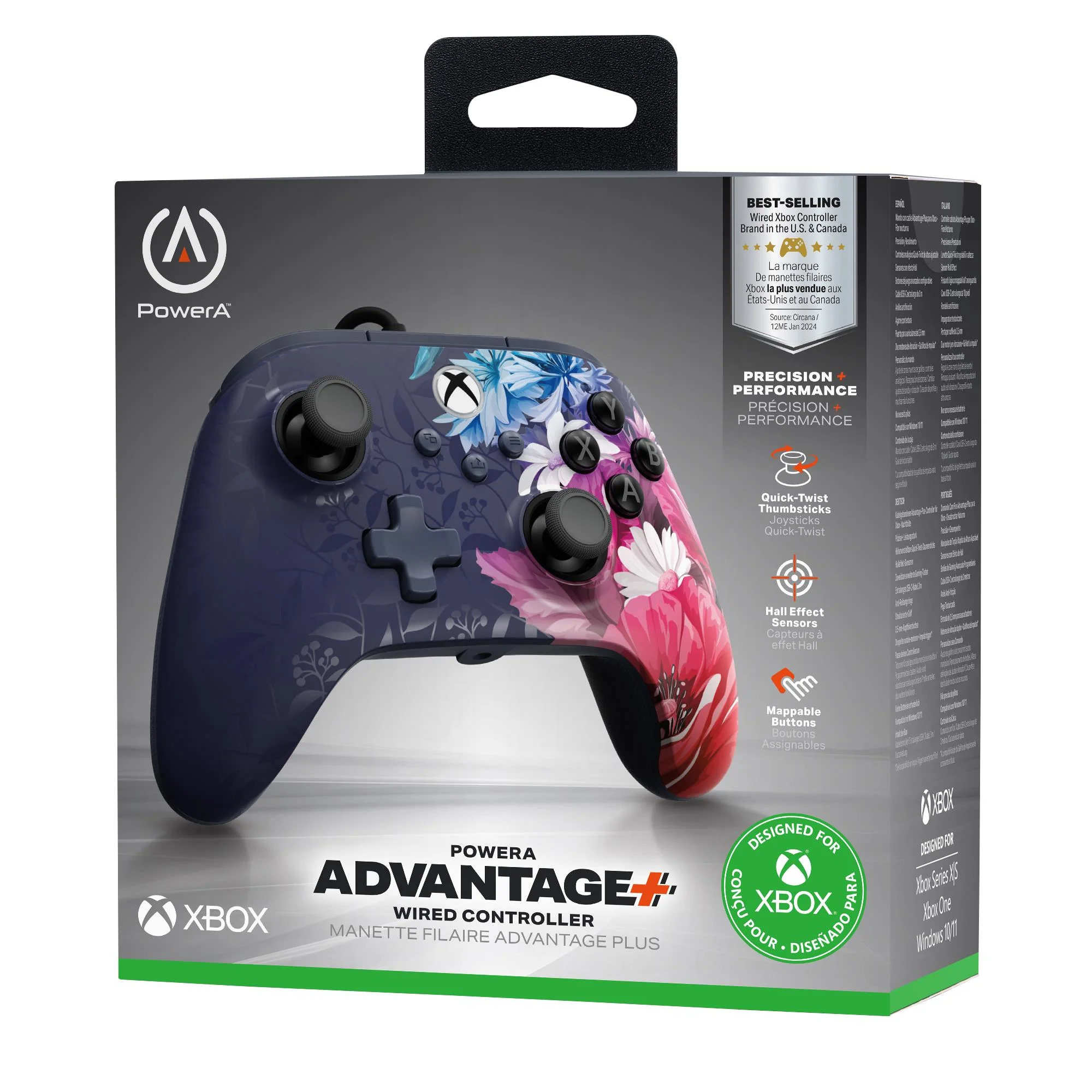 PowerA Advantage Plus Wired Controller for Xbox Series X/S with Hall Effect Modules (Night Blossom) - Image 10