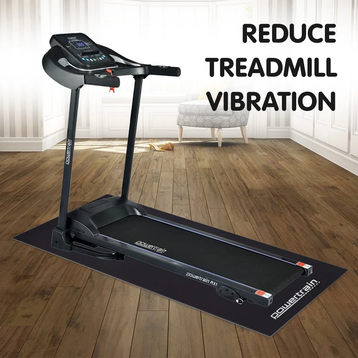 Powertrain 1.5m Exercise Treadmill Equipment Mat Floor Protection Home Gym - Image 4