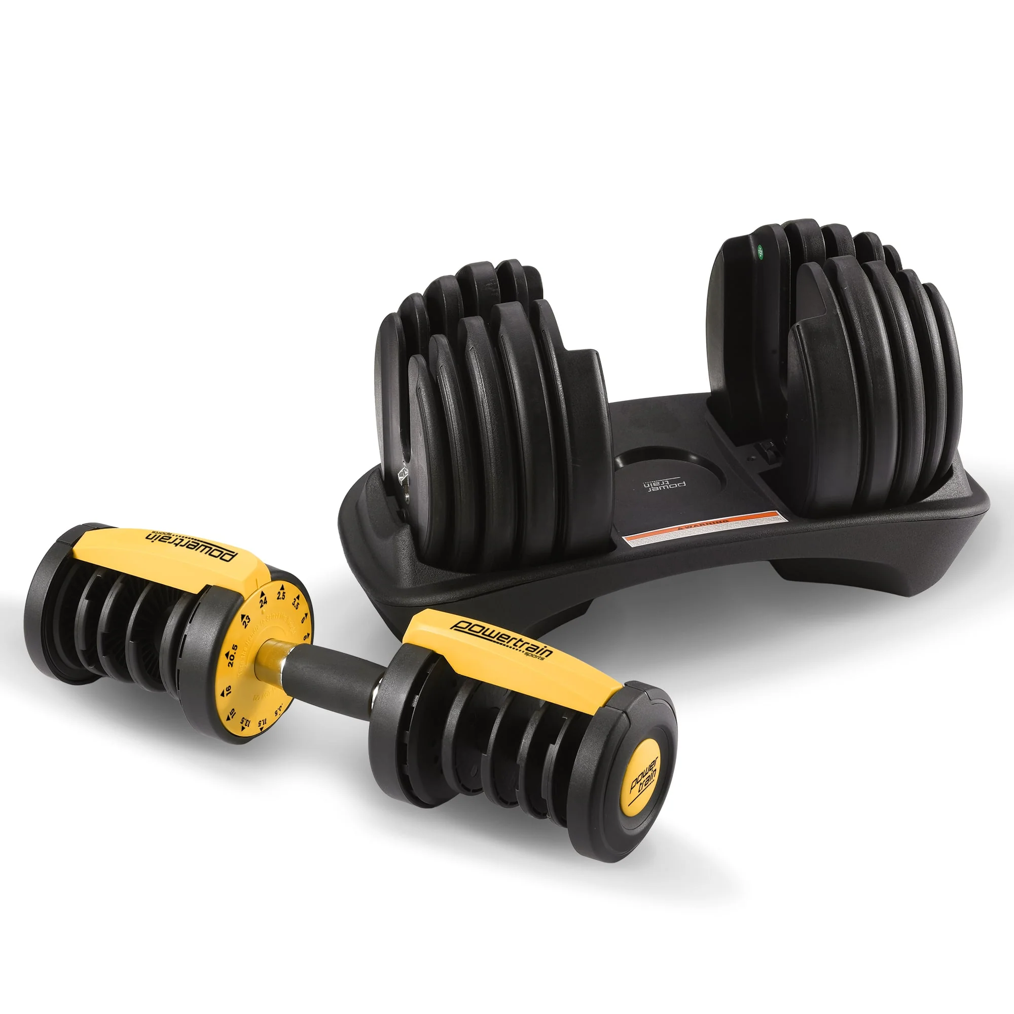 Powertrain 24kg Adjustable Dumbbell Home Gym Exercise Weights Free Workout (Gold) - Image 9