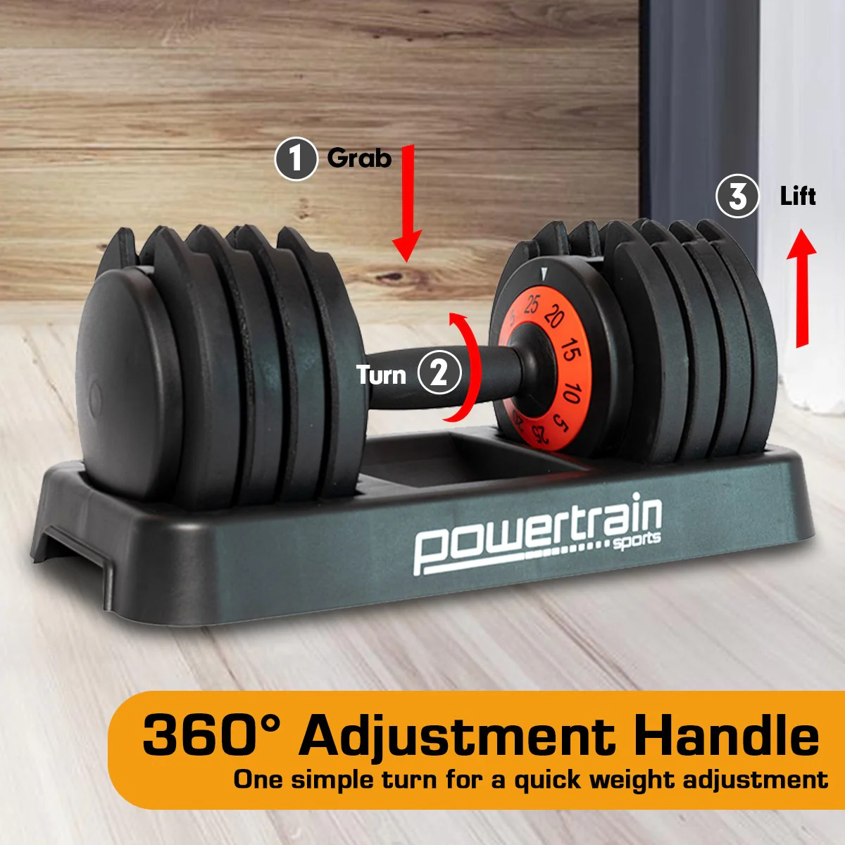 Powertrain 25kg GEN2 Pro Adjustable Dumbbell Weights - Image 9