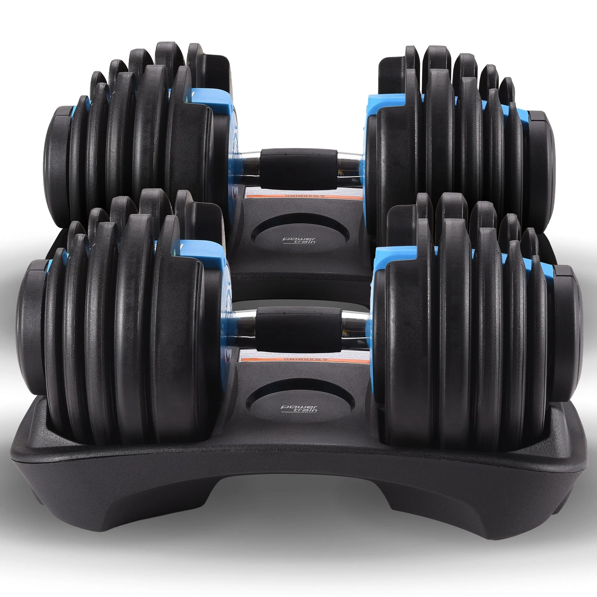 Powertrain 48kg Adjustable Dumbbell Set - Blue - Image 7