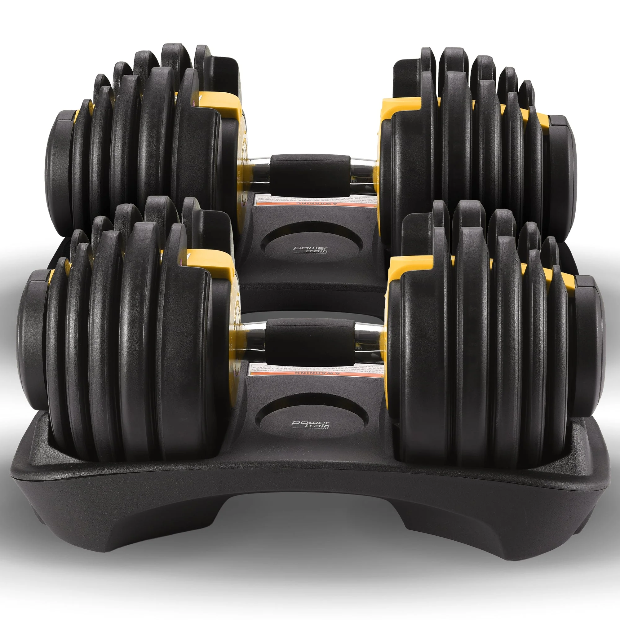 Powertrain 48kg Adjustable Dumbbell Set Home Gym Exercise Equipment Weights (Gold) - Image 8