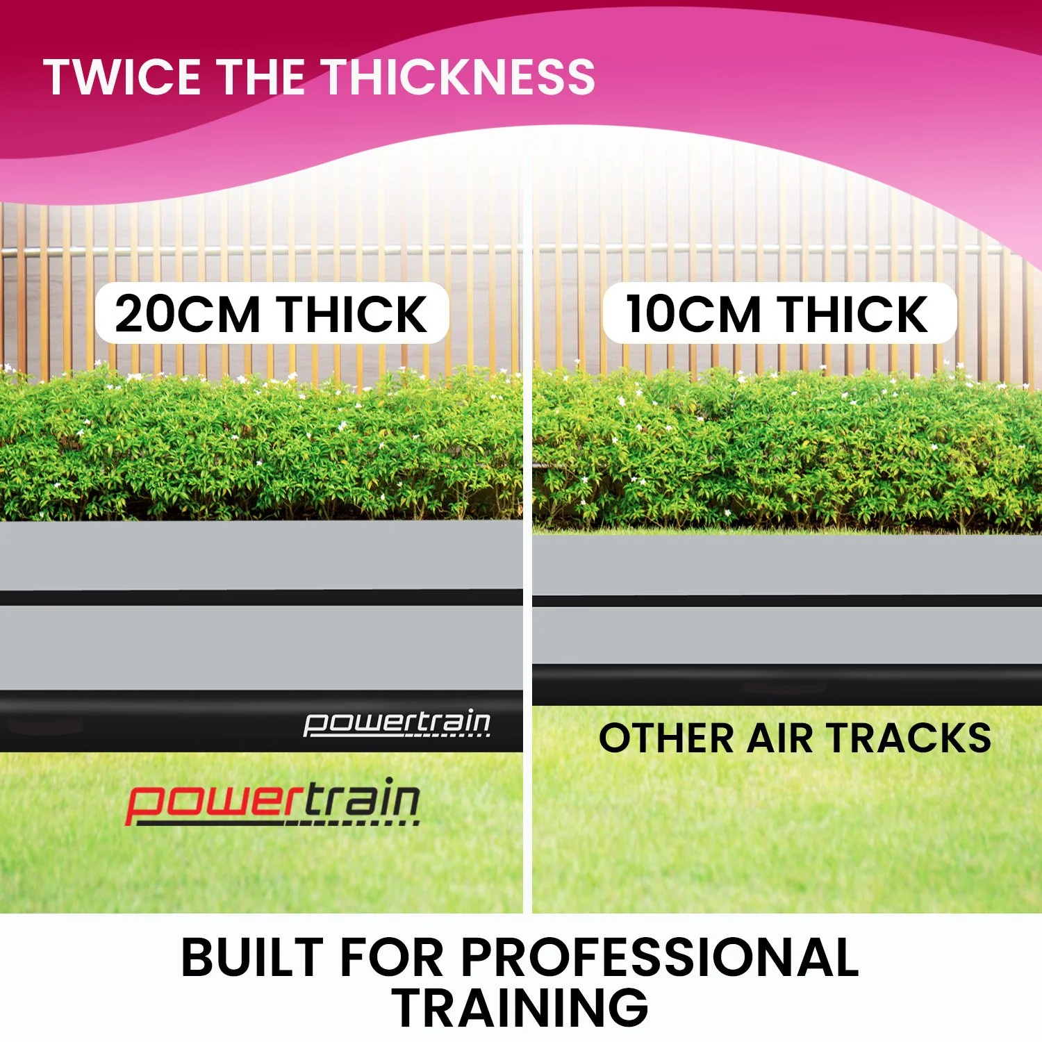 Powertrain 6m x 2m x 20cm Air Track Gymnastics Mat Tumbling Exercise (Grey Black) - Image 5