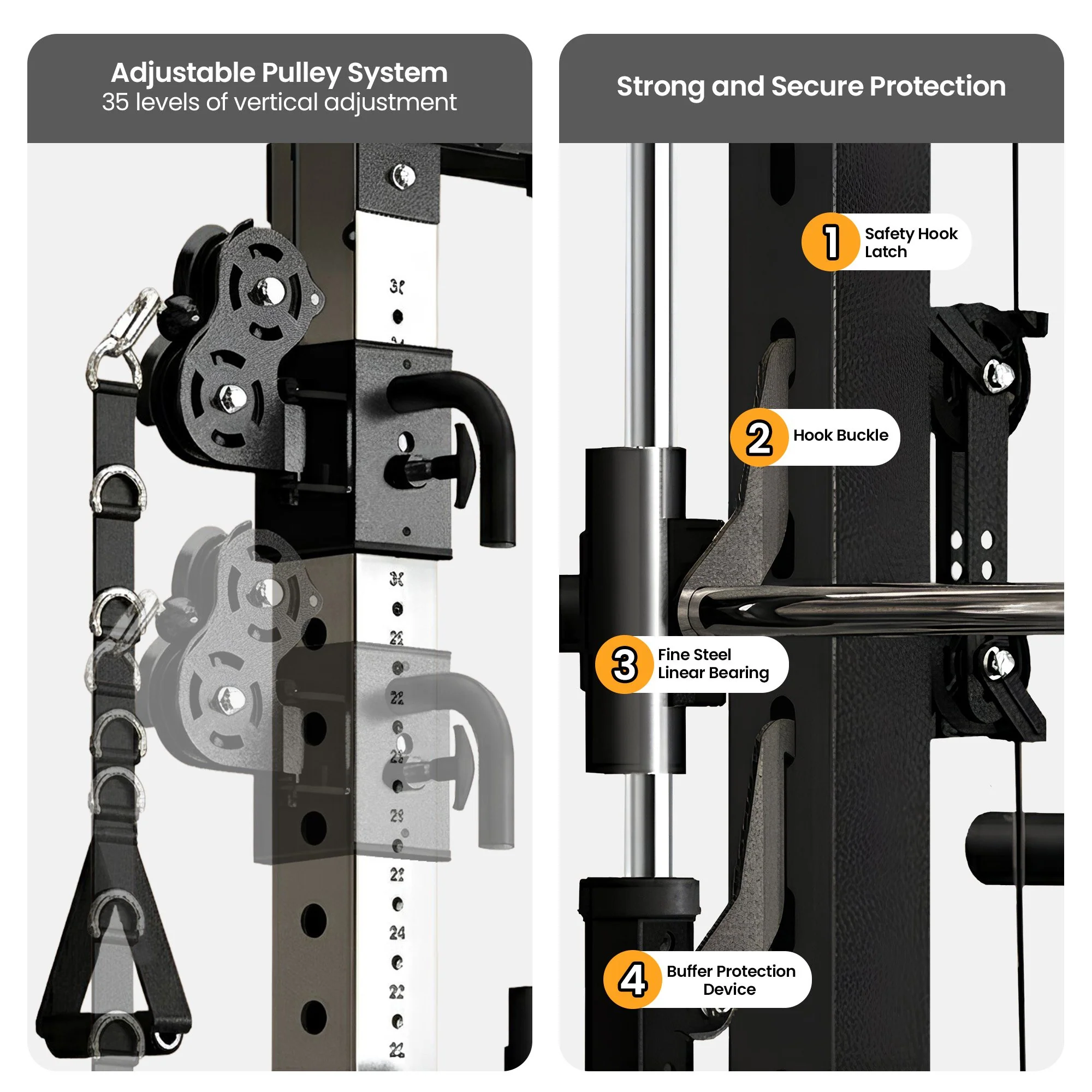 Powertrain 938B Multi-Function Smith Machine Gym Station 160KG - Image 8