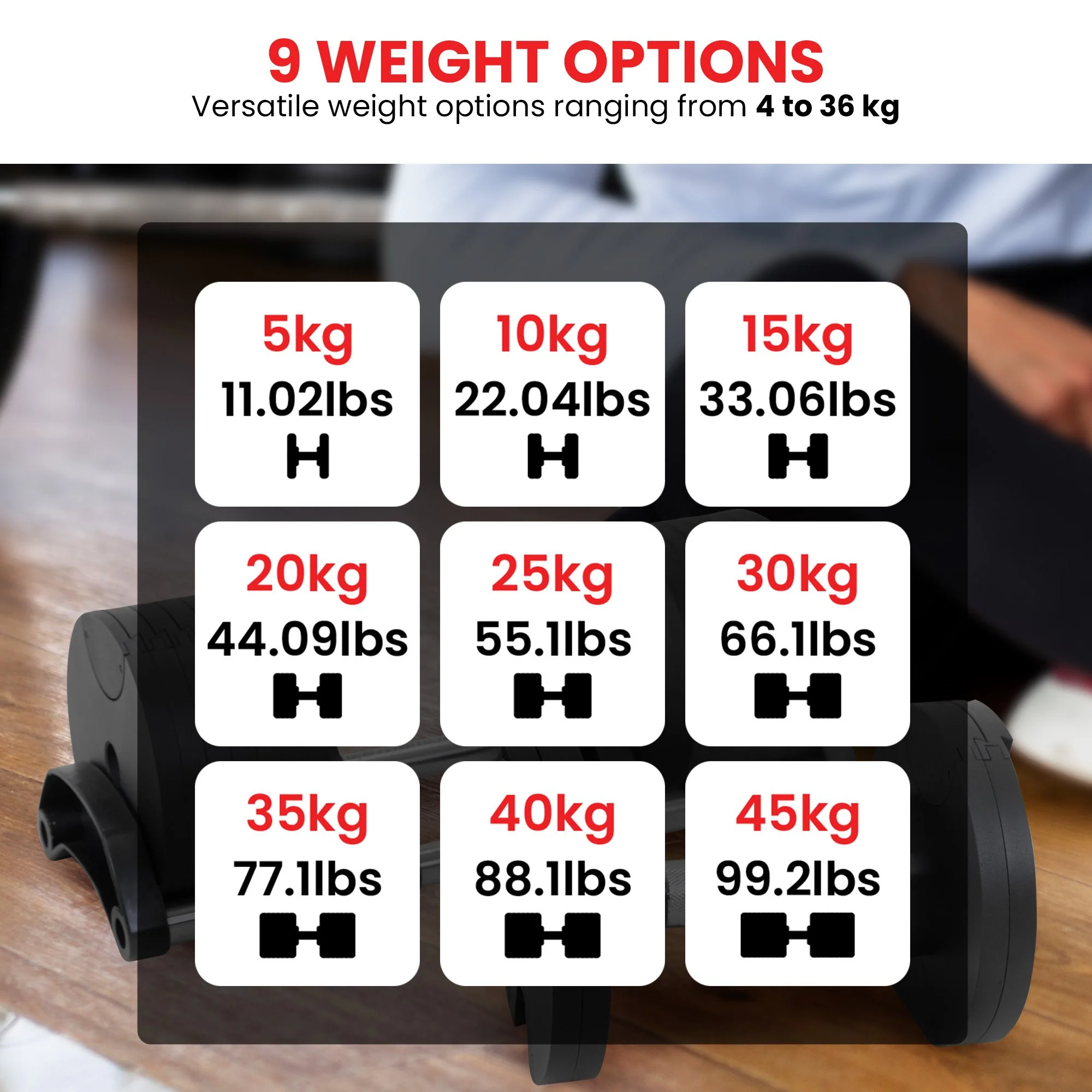 Powertrain Adjustable Dumbbell Eon 45kg - Image 9