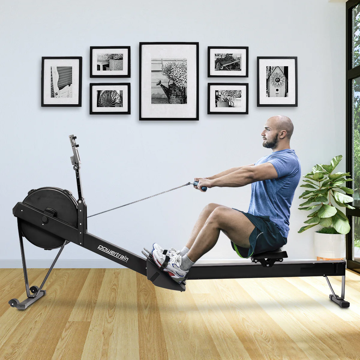 Powertrain Air Rowing Machine Resistance Rower for Home Gym Cardio - Image 6
