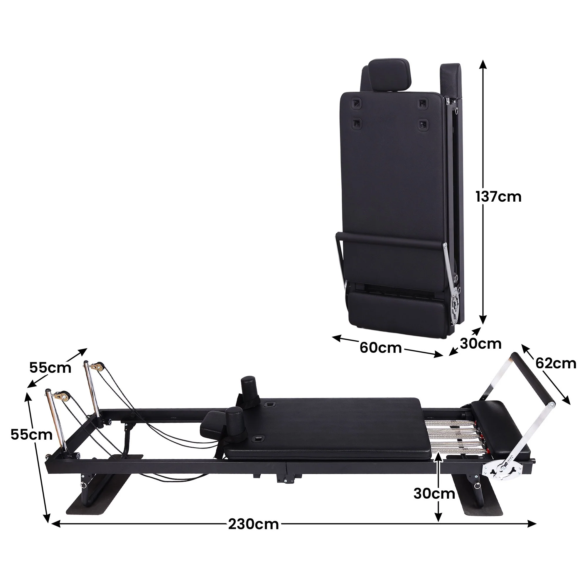 Powertrain Aria Pilates Reformer Machine Steel Foldable Multifunctional Home Gym Equipment (Black) - Image 3