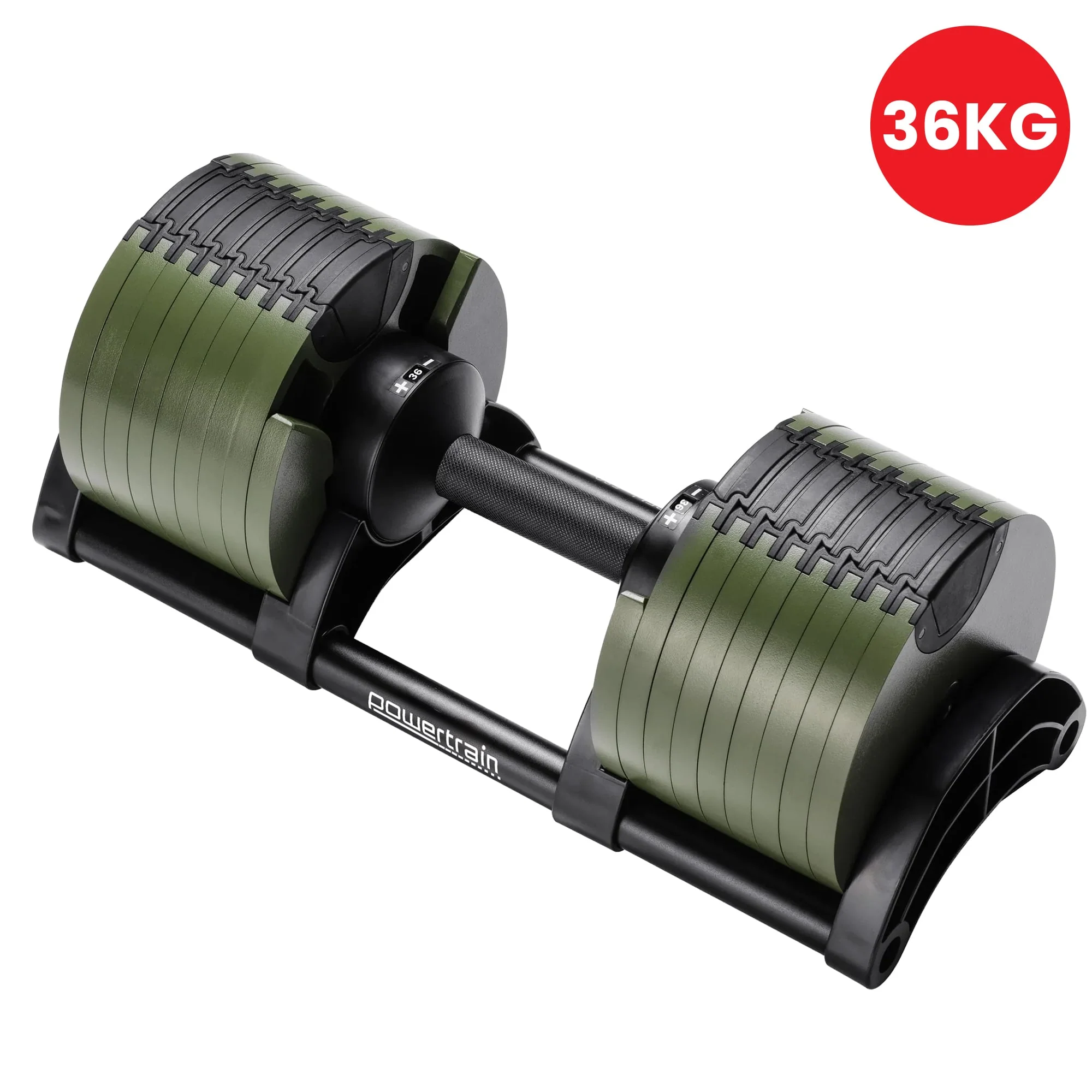 Powertrain Eon Dial Up 36KG Adjustable Dumbbell - Green - Image 7
