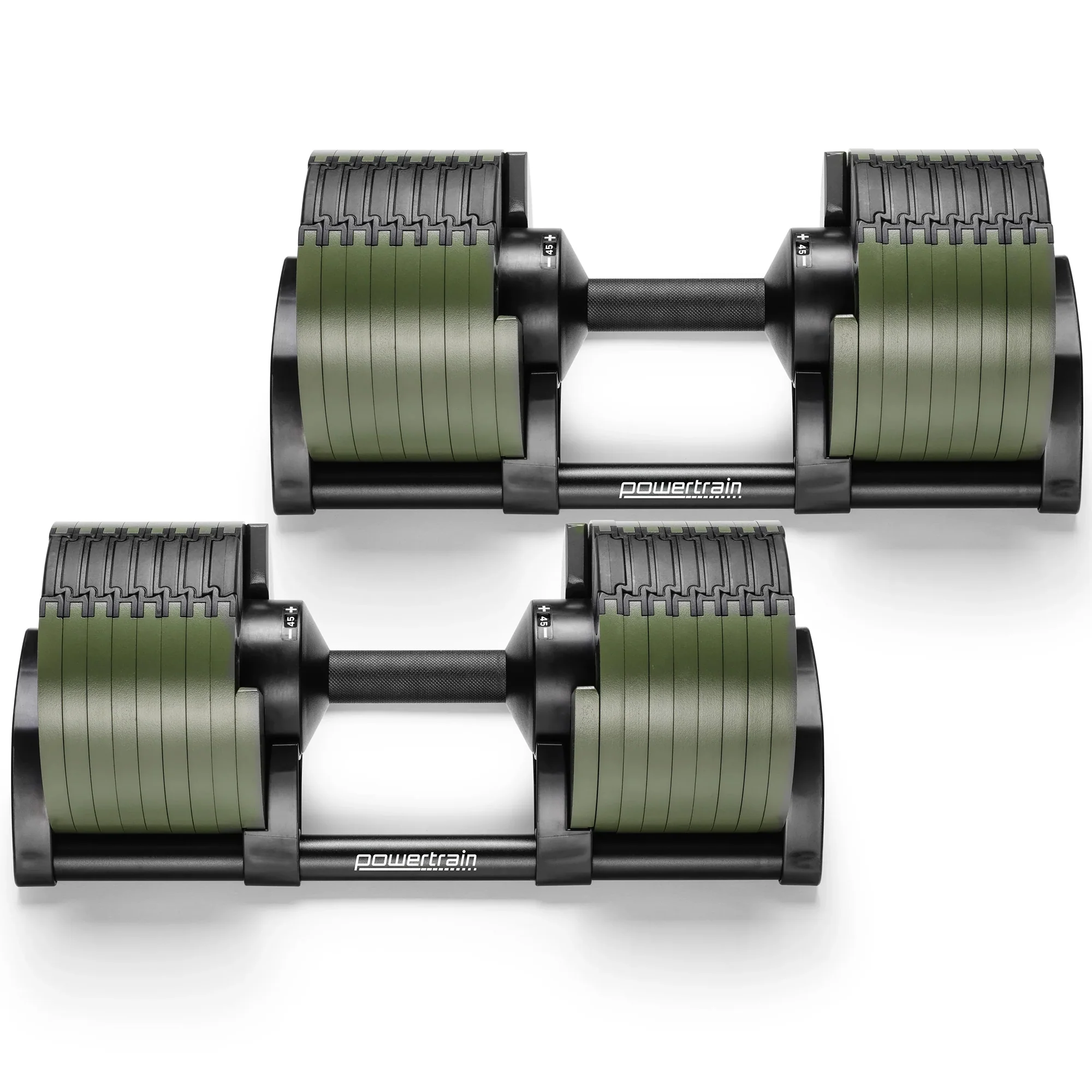 Powertrain Eon Dial Up 90KG Adjustable Dumbbells Pair - Green - Image 4