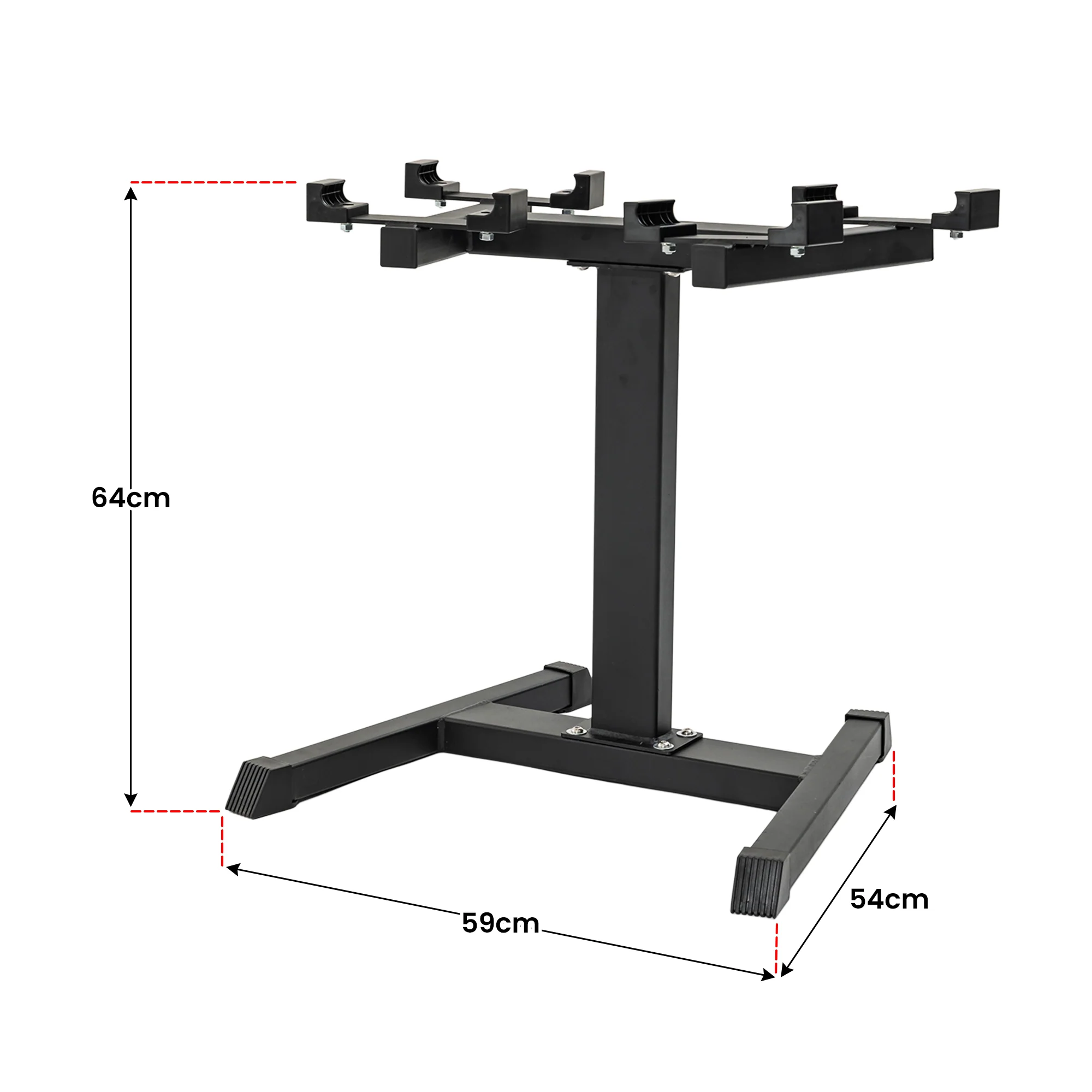 Powertrain Eon Dial Up 90KG Adjustable Dumbbells Pair with Stand - Black - Image 3