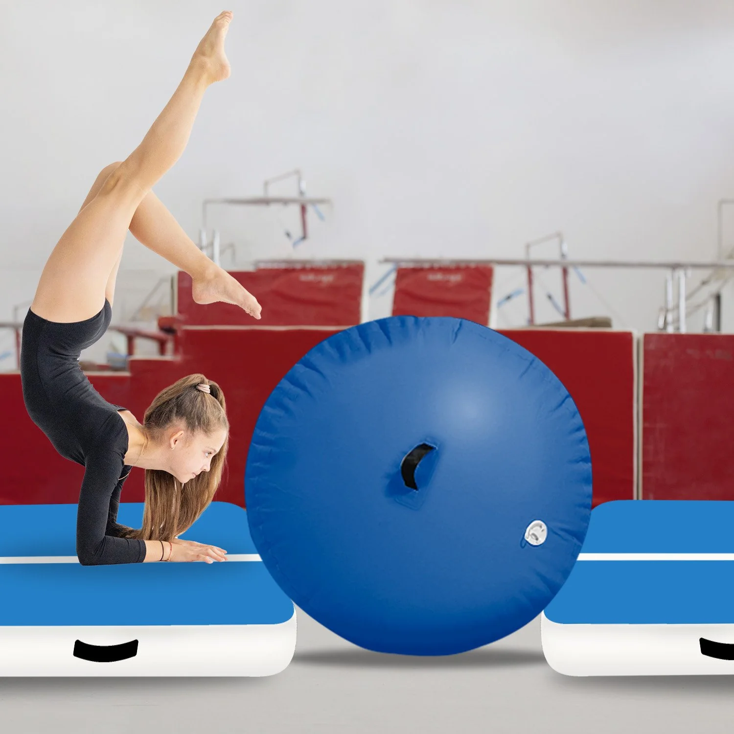 Powertrain Inflatable Air Barrel Exercise Roller (Blue) - Image 7