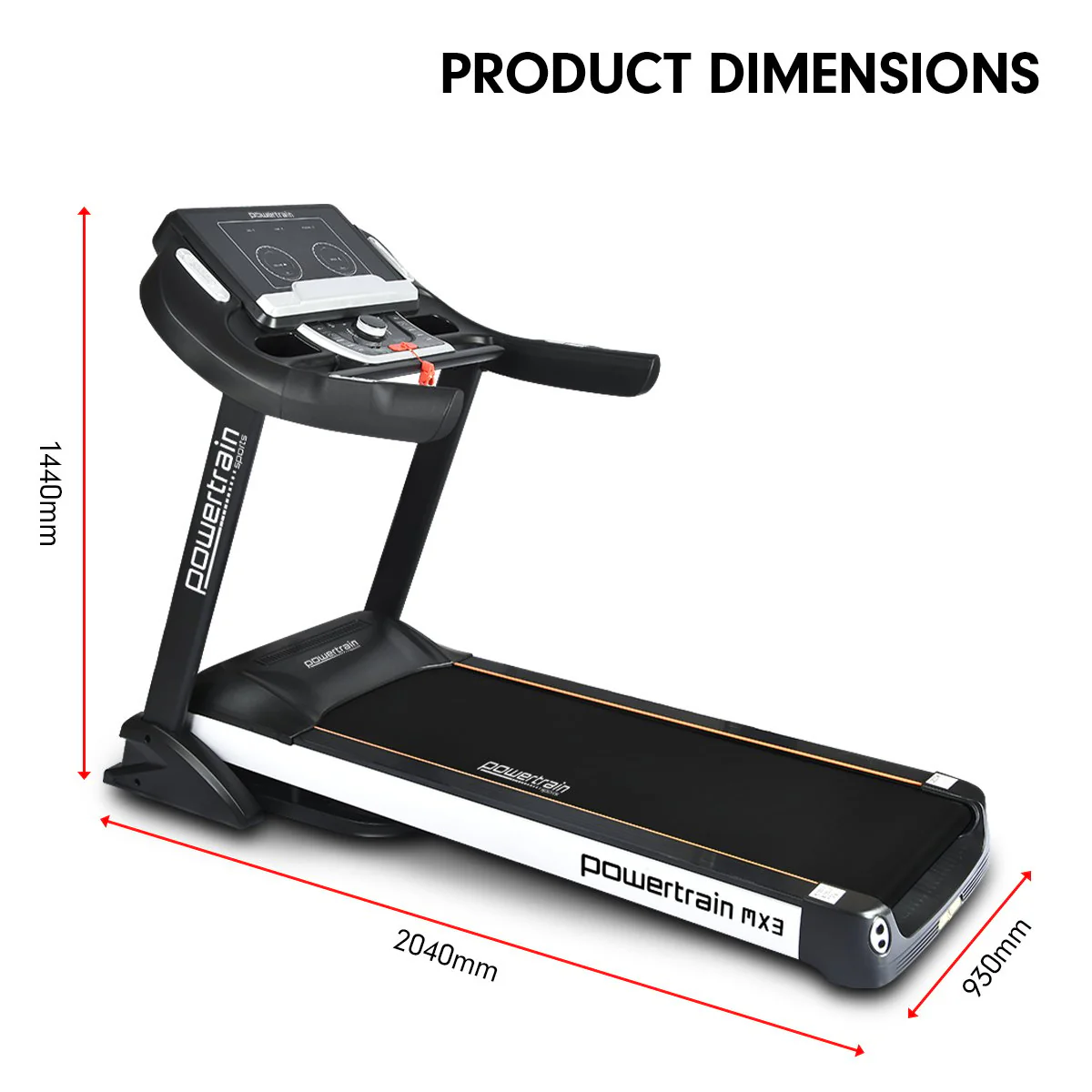 Powertrain MX3 Treadmill 580mm Belt 20km/h 3.5HP - Image 4