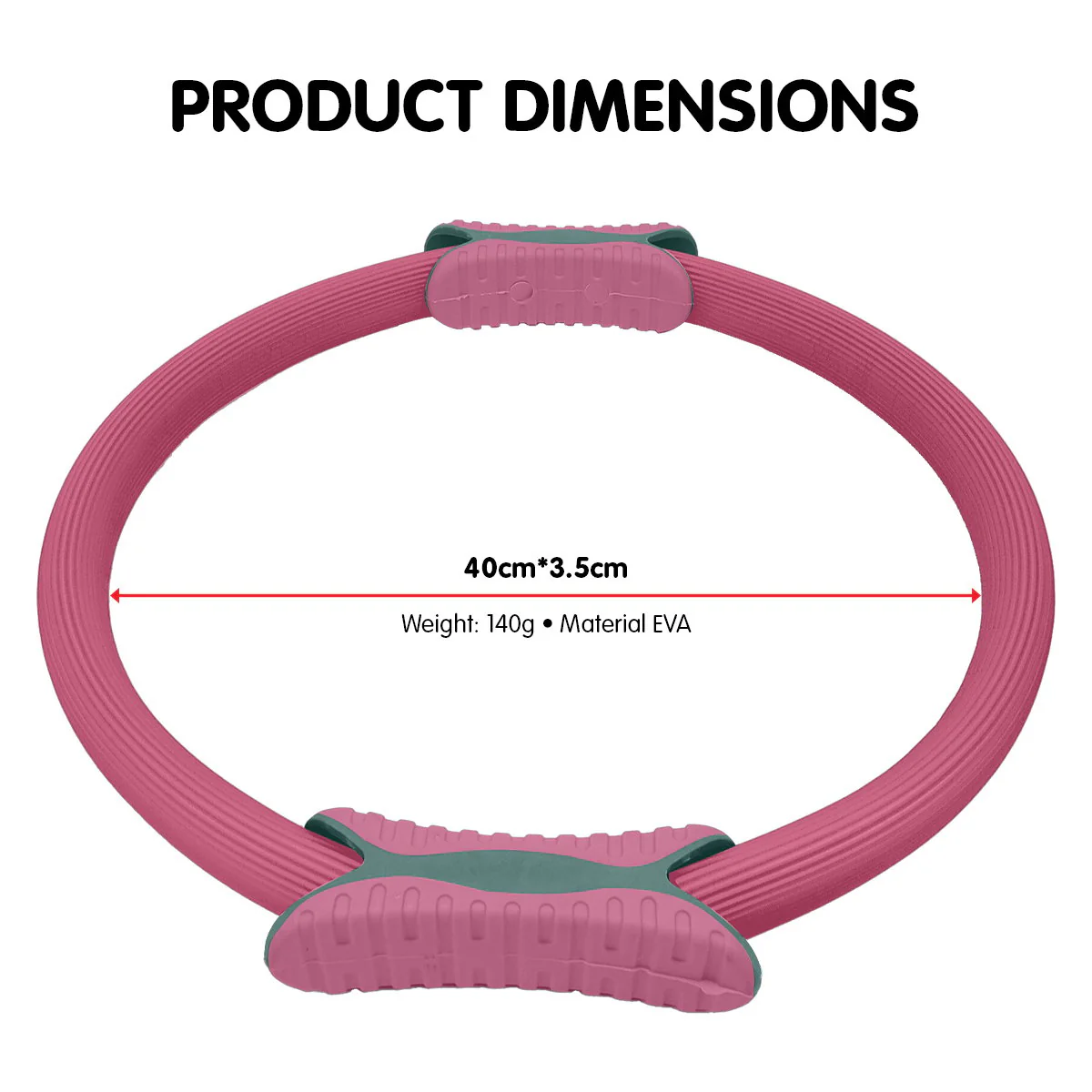 Powertrain Pilates Ring Band Yoga Home Workout Exercise Band - Pink - Image 5