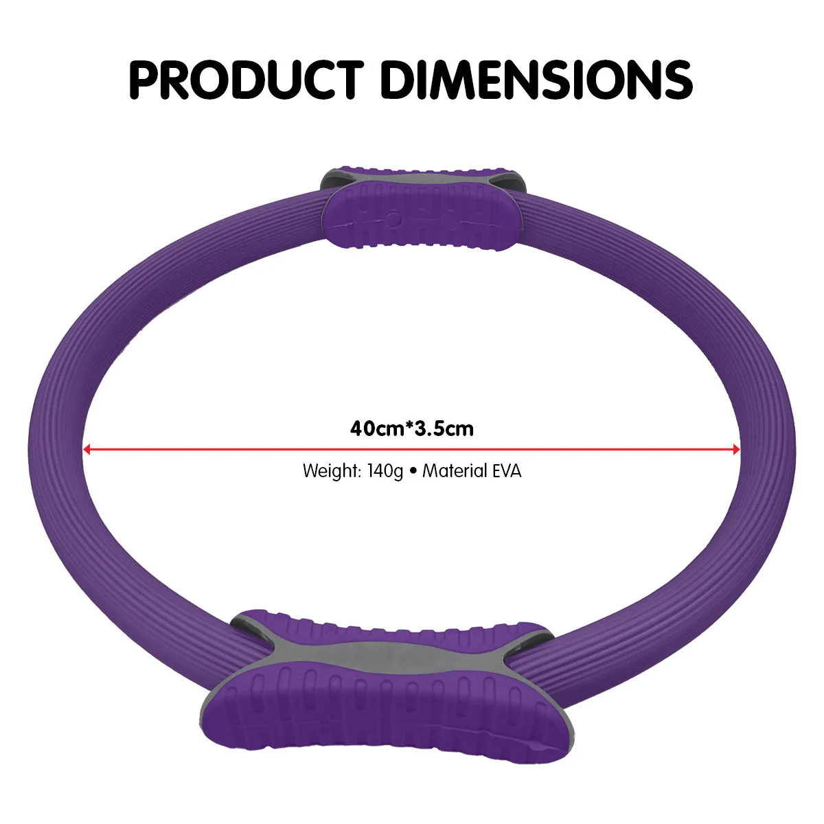 Powertrain Pilates Ring Band Yoga Home Workout Exercise Band - Purple - Image 5