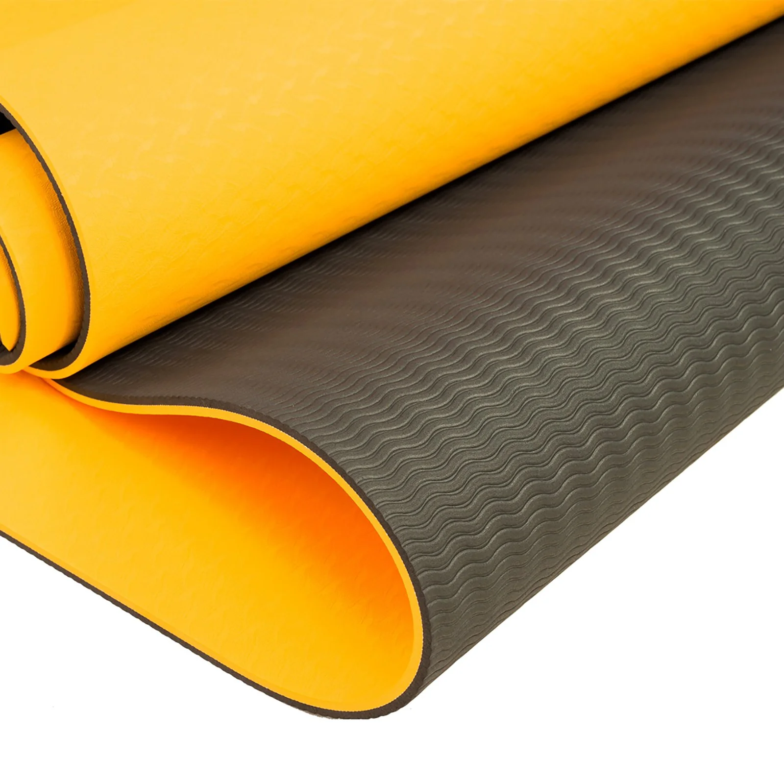 Powertrain TPE Yoga Exercise Mat Home Gym Pilates Fitness 8mm Thick in Orange - Image 3
