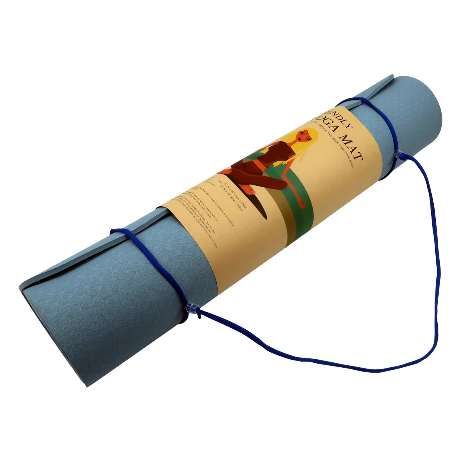 Powertrain TPE Yoga Pilates Exercise Mat 6mm - Sky Blue - Image 5