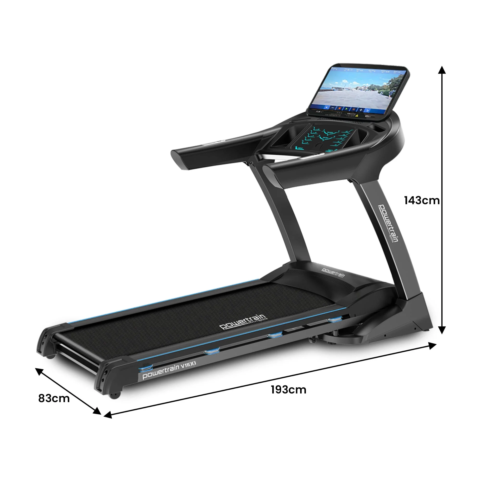 Powertrain V1100 Treadmill with Wifi Touch Screen and Incline - Image 4