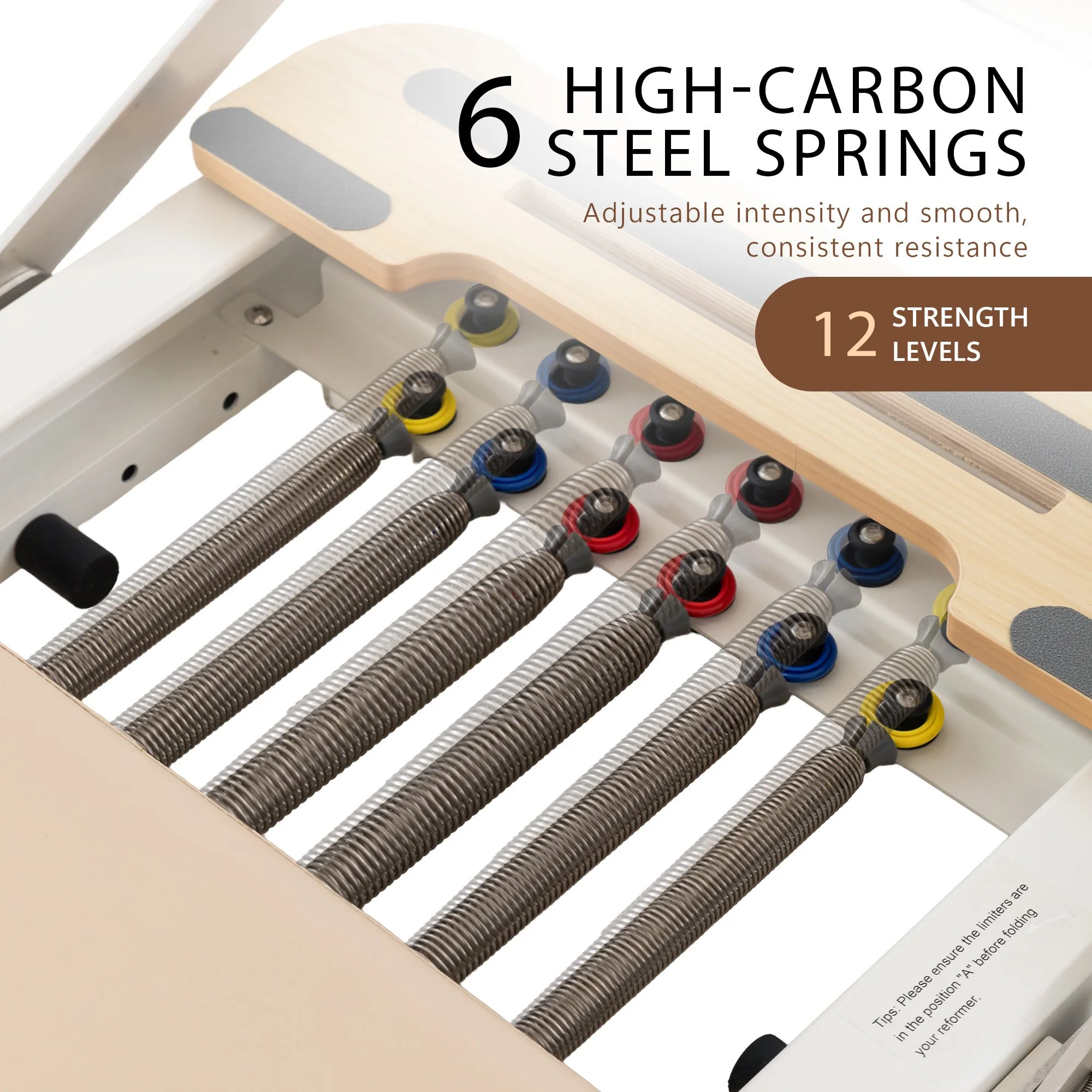 Powertrain Velora Pilates Reformer Machine Aluminum Foldable Multifunctional Home Gym Equipment (Beige) - Image 7