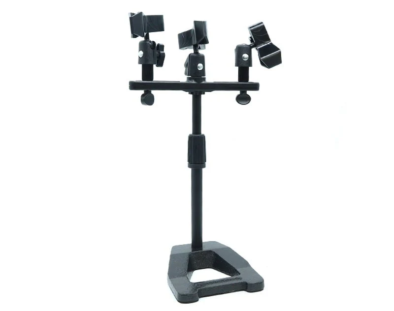 Precision Audio  Triple Desk Mic Stand Sturdy Metal Base Guitar Drums Recording - Image 3
