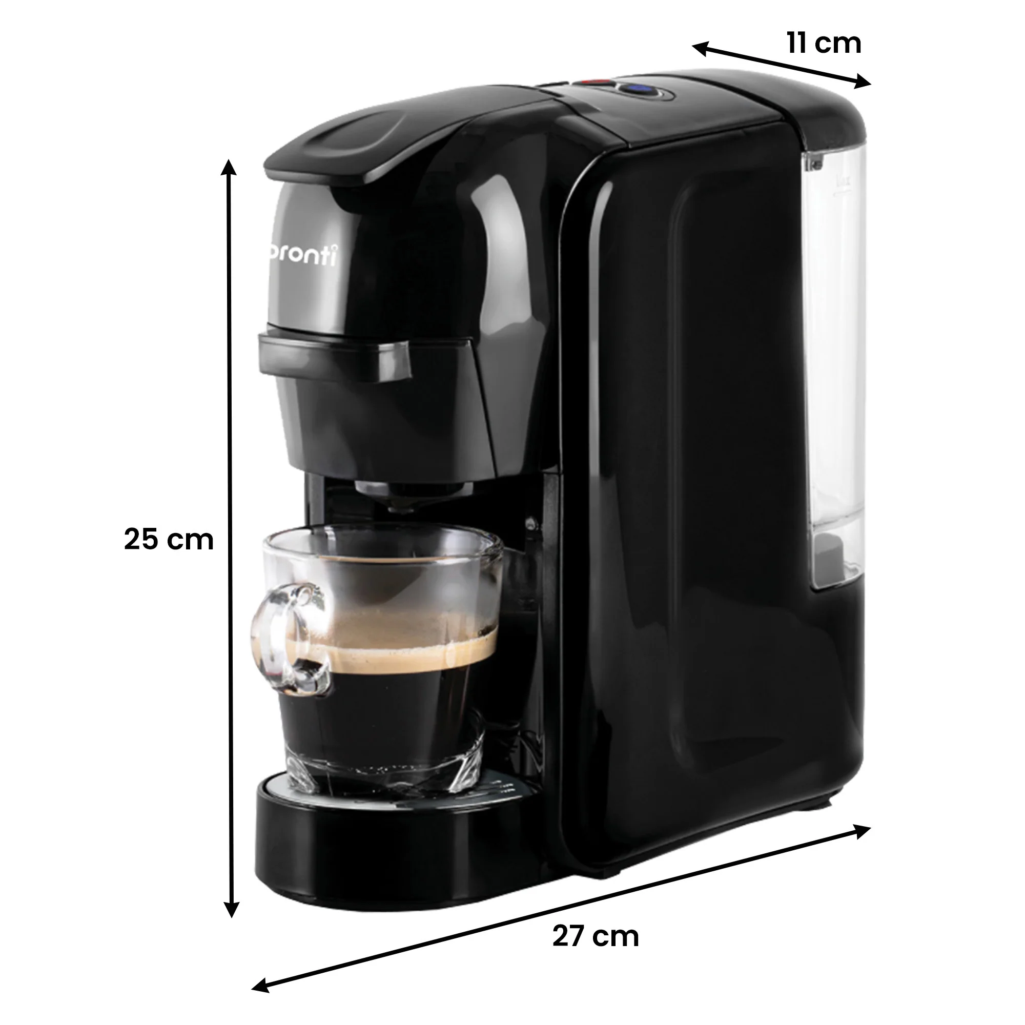 Pronti Breakfast Set with HomeMaid Coffee Machine, Silver Noir Toaster & Kettle - Image 5