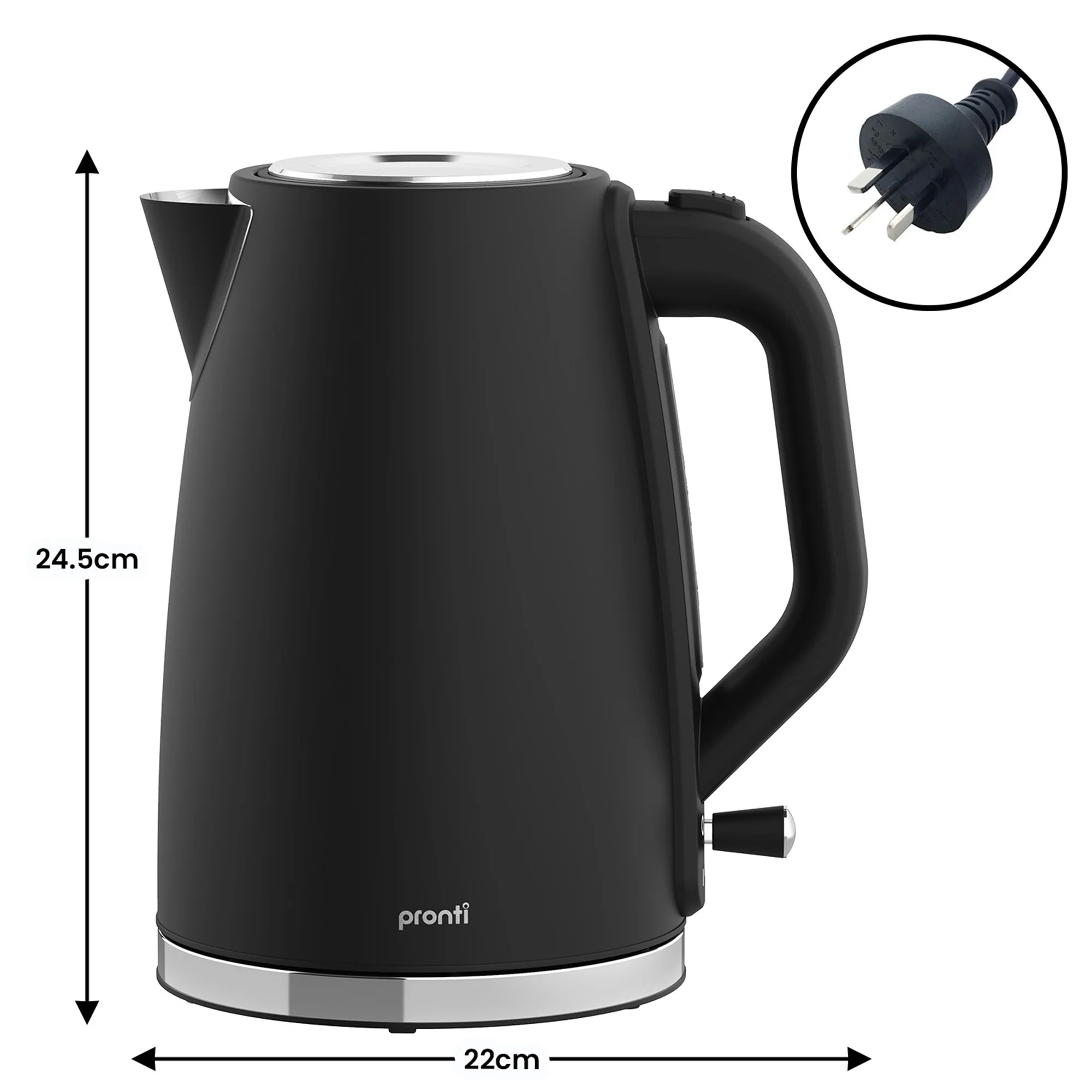 Pronti Breakfast Set with HomeMaid Coffee Machine, Silver Noir Toaster & Kettle - Image 6
