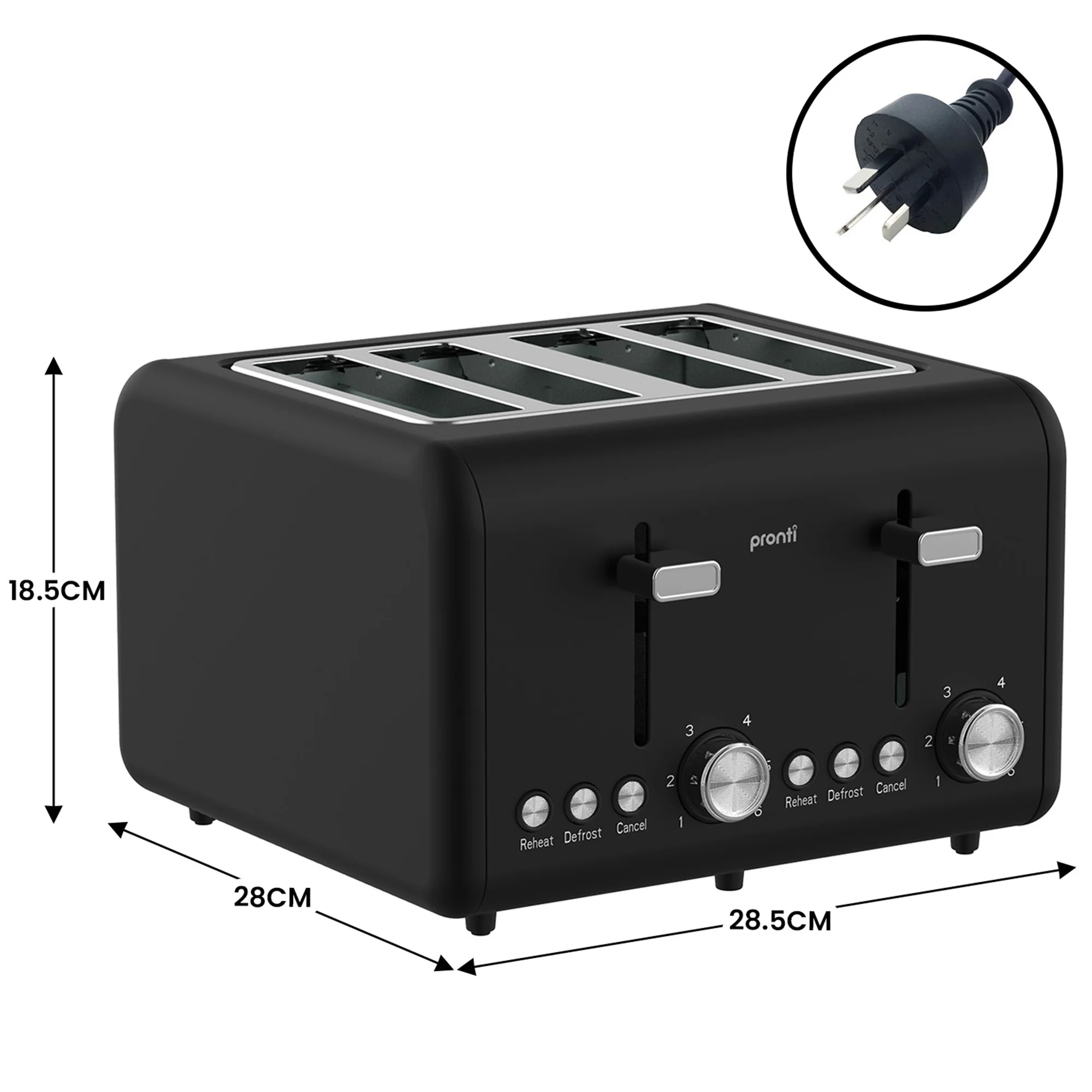 Pronti Breakfast Set with HomeMaid Coffee Machine, Silver Noir Toaster & Kettle - Image 7