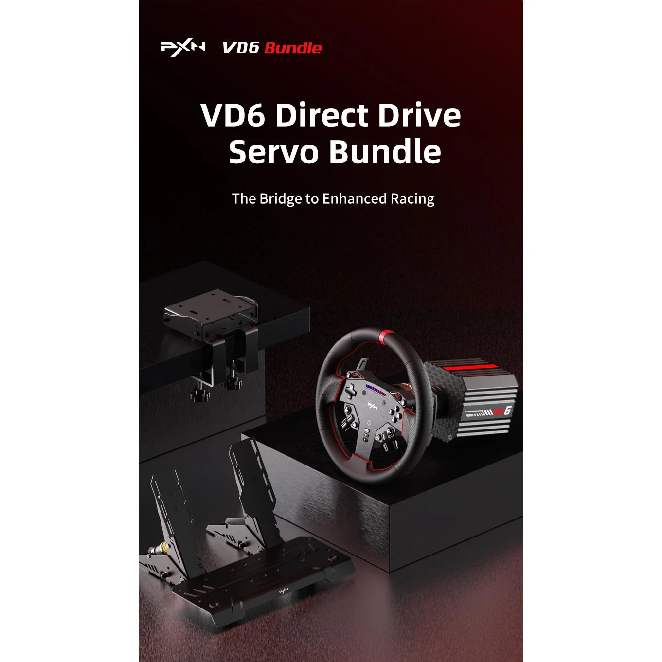 PXN VD6 Direct Drive 6Nm Racing Wheel Bundle for PC - Image 2
