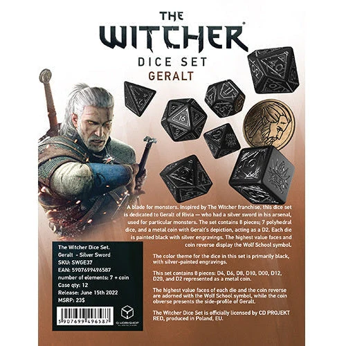 Q-Workshop The Witcher Dice Set Geralt Silver Sword - Image 4