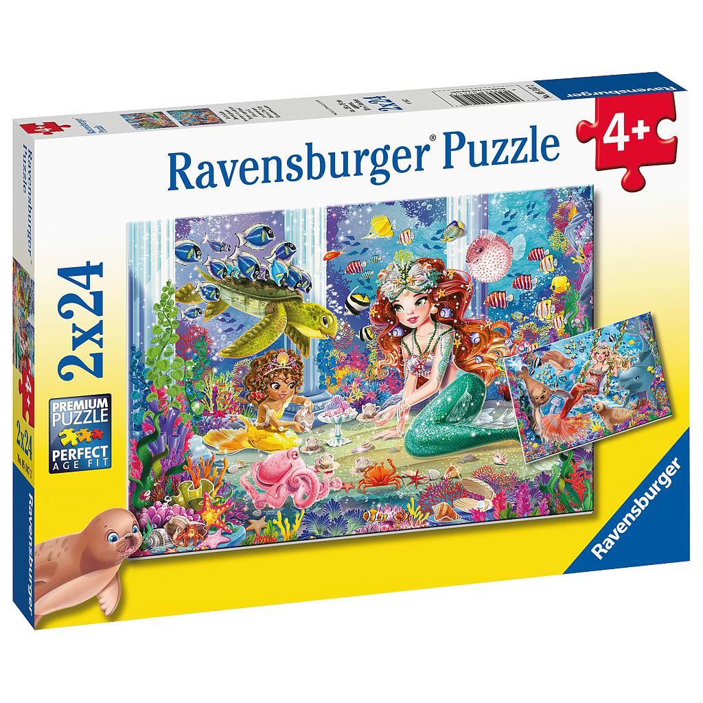Ravensburger 2x24pc Mermaid Tea Party Puzzle - Image 3