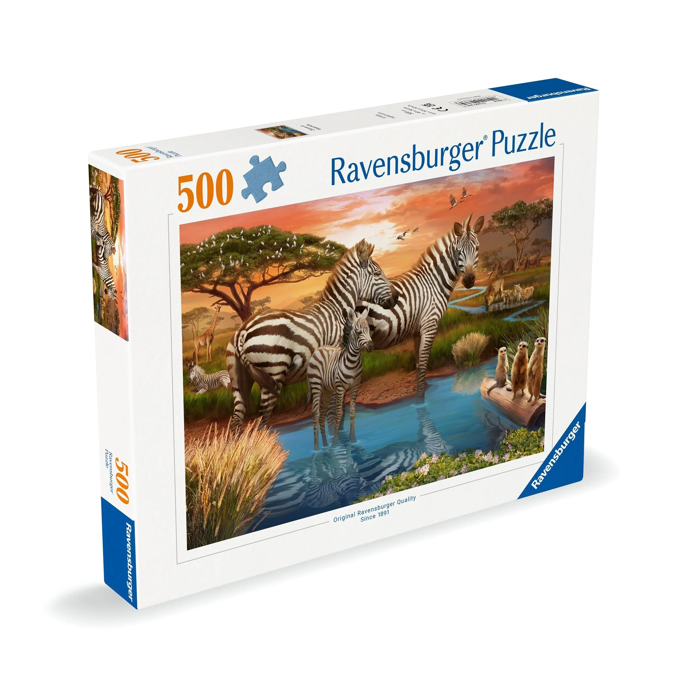 Ravensburger 500pc Zebras at Waterhole Puzzle - Image 3