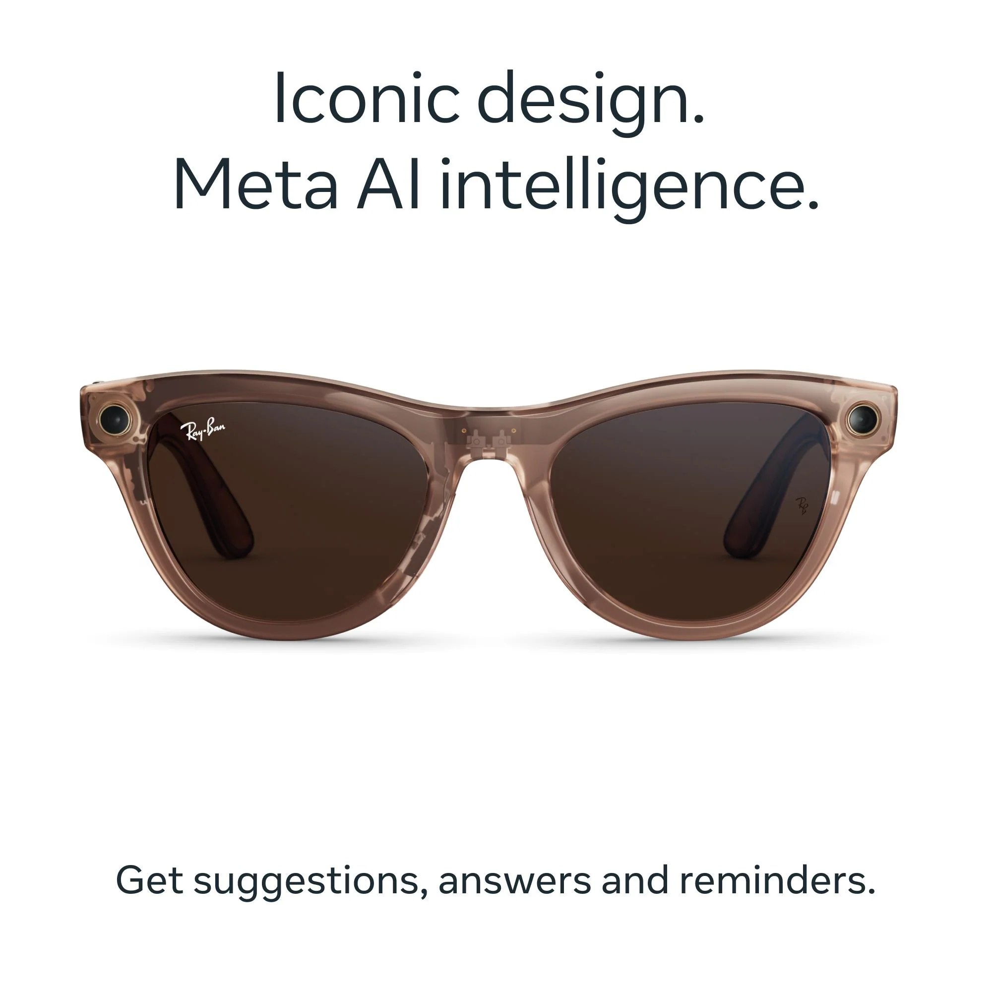 Ray-Ban | Meta Skyler Gen 2 AI Glasses (Shiny Transparent Peach/Transitions Brown) - Image 2