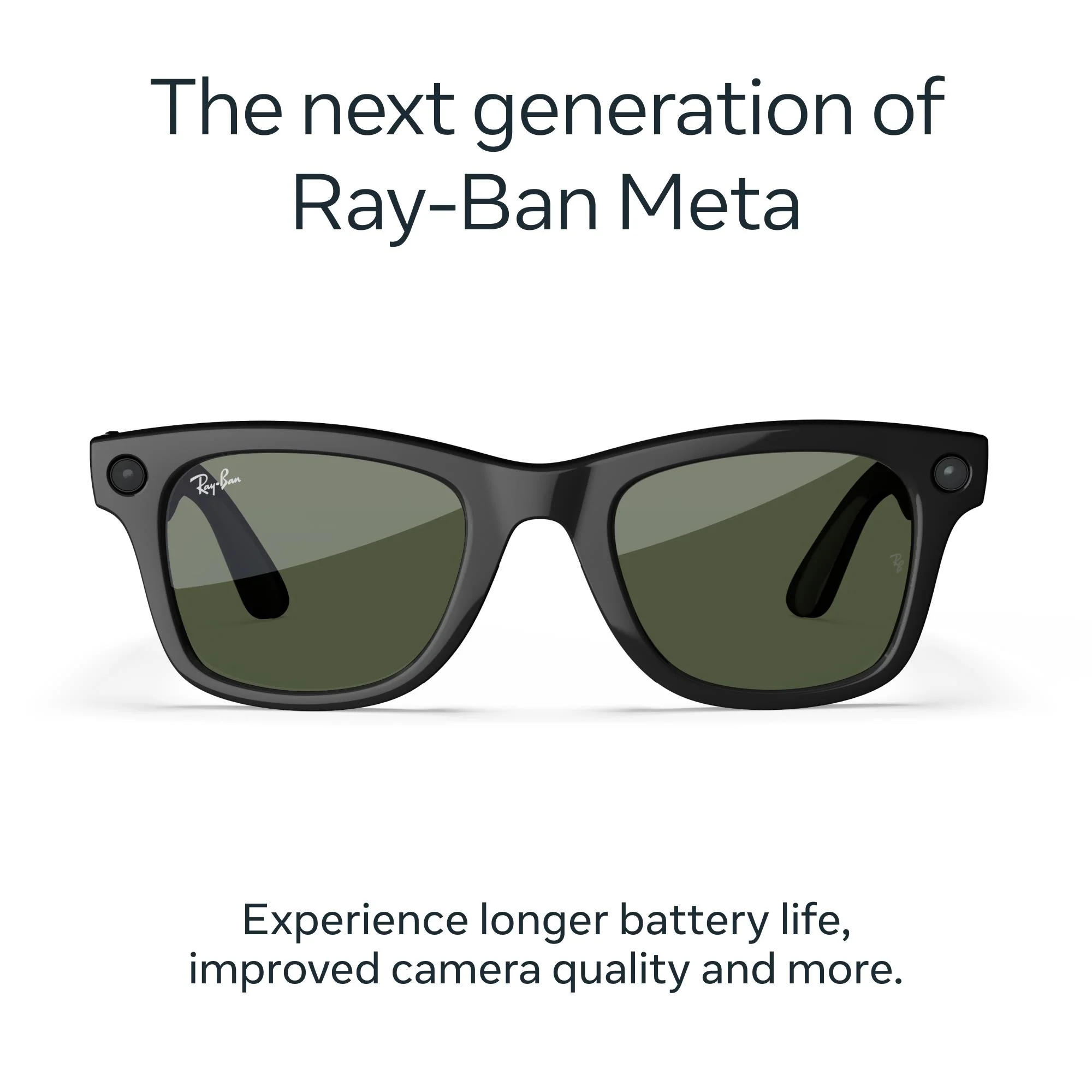 Ray-Ban | Meta Wayfarer Large Gen 2 AI Glasses (Shiny Black/Green) - Image 2