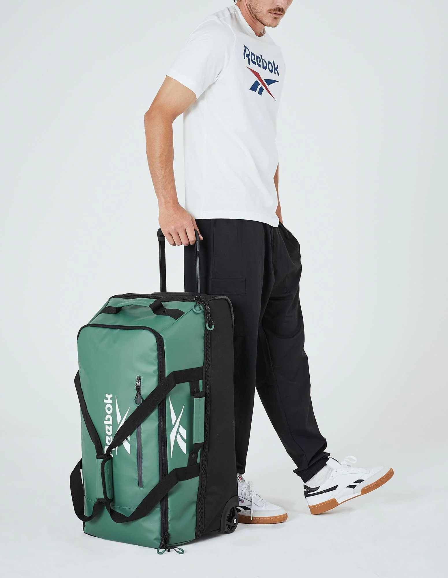Reebok All Star 88L Leather Trolley Suitcase - Green - Image 6