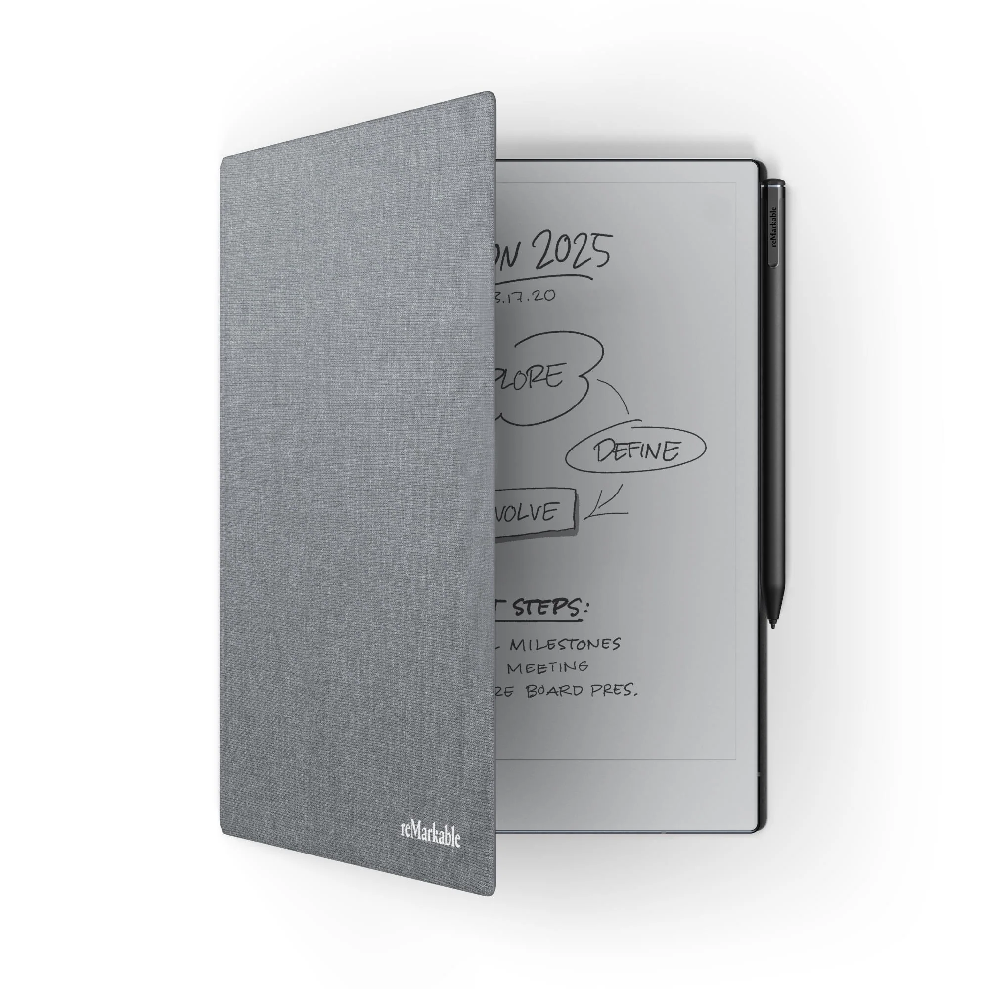 reMarkable 2 10.3" Paper Tablet with Marker Plus and Polymer Weave Book Folio (Grey) - Image 2