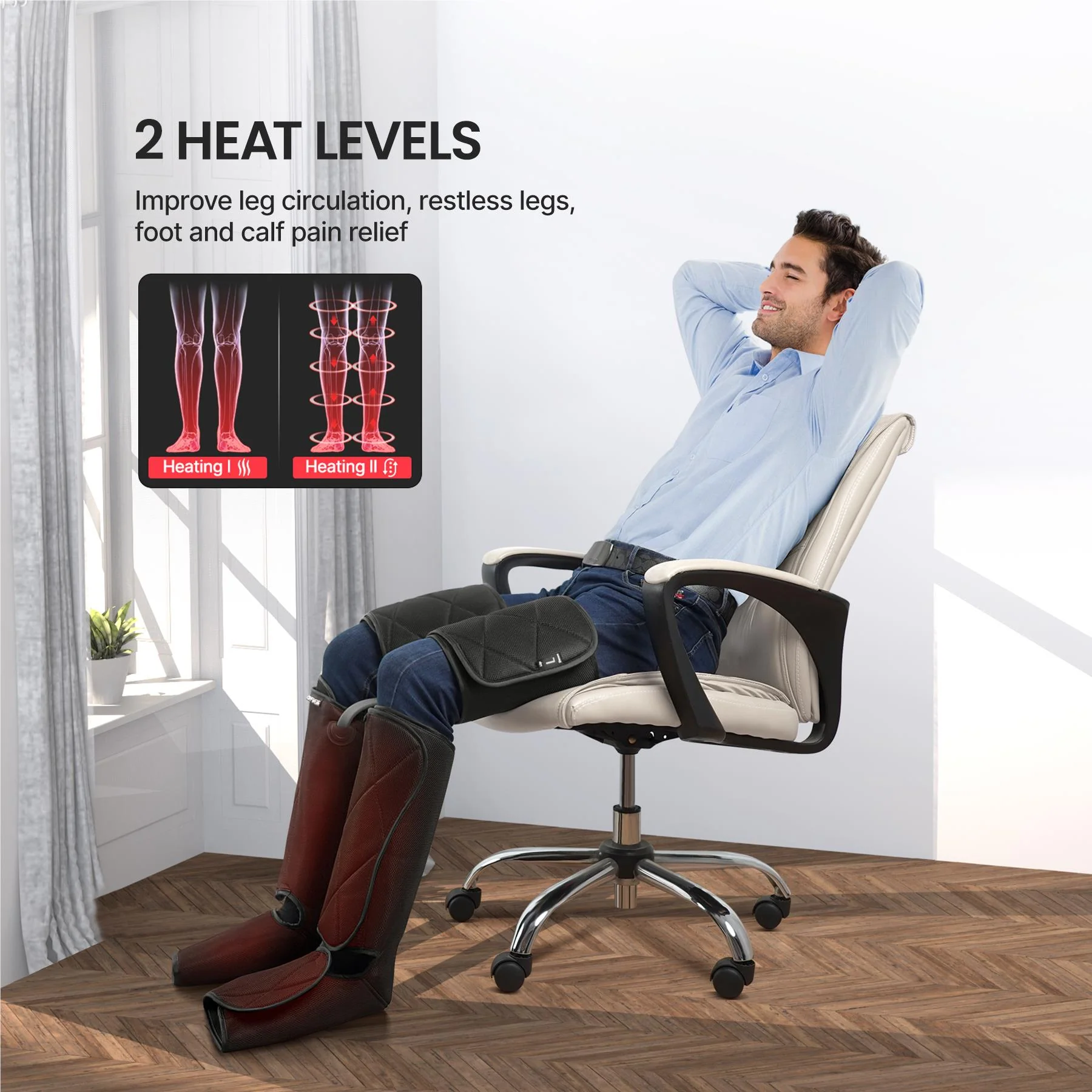 RENPHO Air Compression Leg Massager with Heat - Image 7