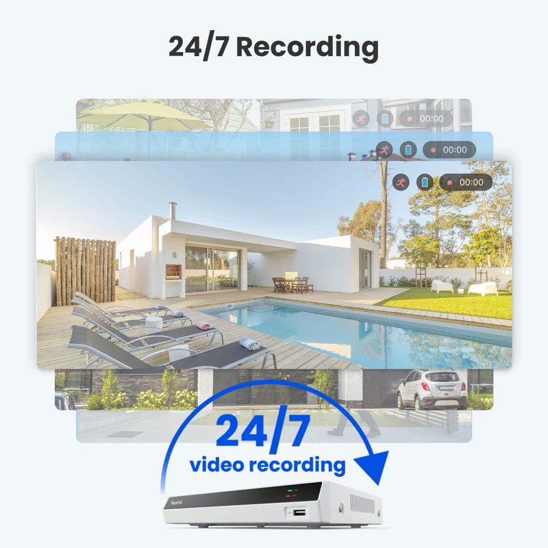 Reolink 12-Channel PoE NVR for 24/7 Continuous Recording(White) - Image 2