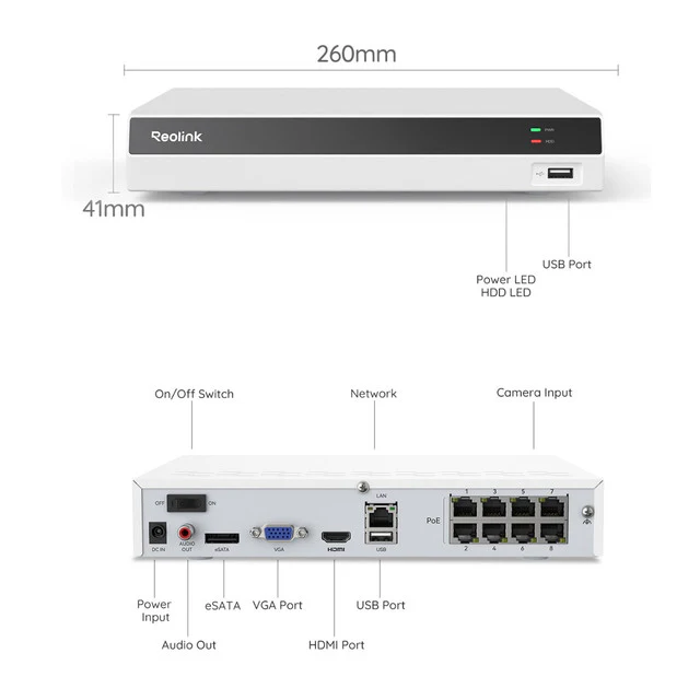 Reolink 12-Channel PoE NVR for 24/7 Continuous Recording(White) - Image 9