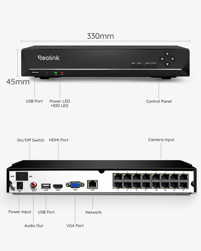 Reolink 12MP PoE Security System CCTV 16-Channel NVR with 4 POE Video Doorbell - Image 10