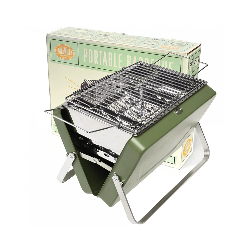 Rex London Portable Suitcase BBQ with Carry Case (Khaki) - Image 2