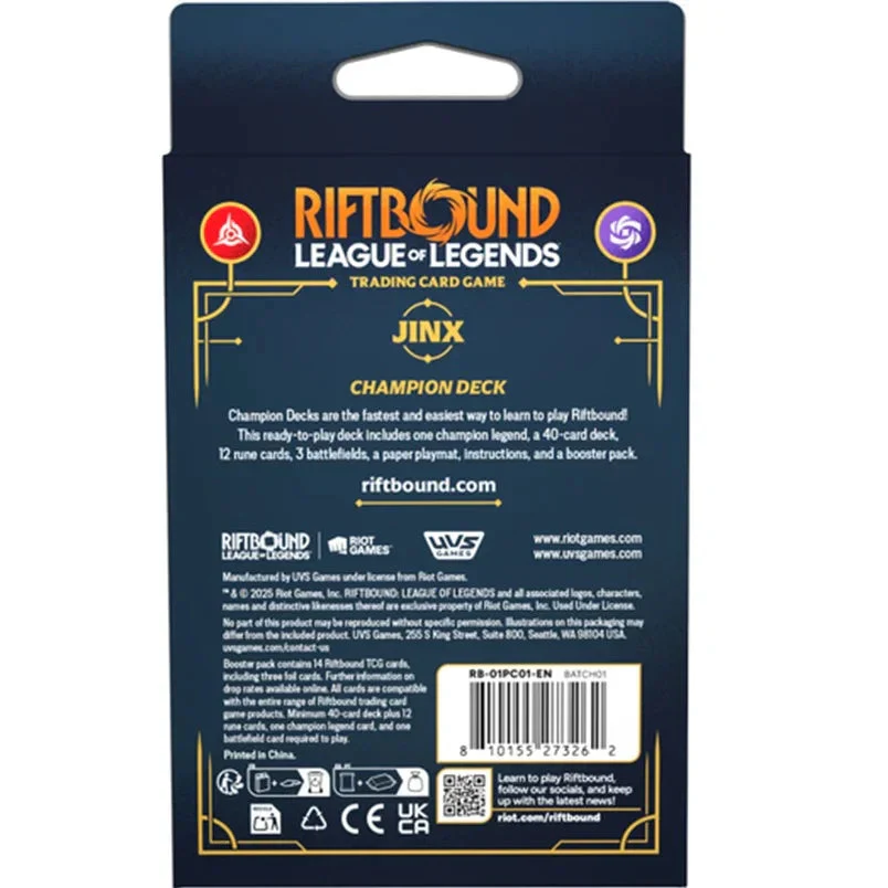 Riftbound League Of Legends TCG Set One Origins Champion Deck Cards Jinx - Image 2