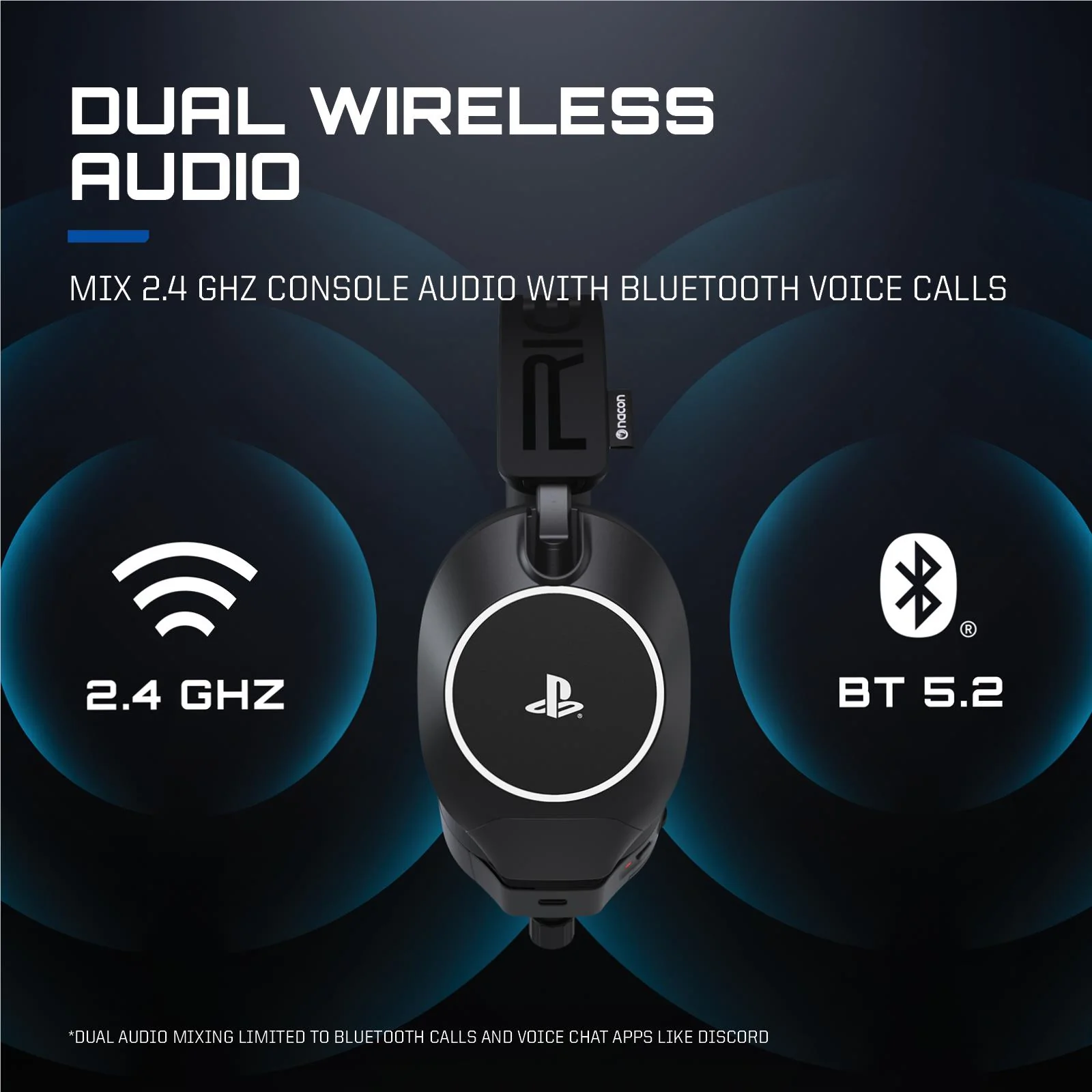 RIG R8 SPECTRE PRO HS Dual Wireless Gaming Headset and Base Station for PlayStation (Black) - Image 7