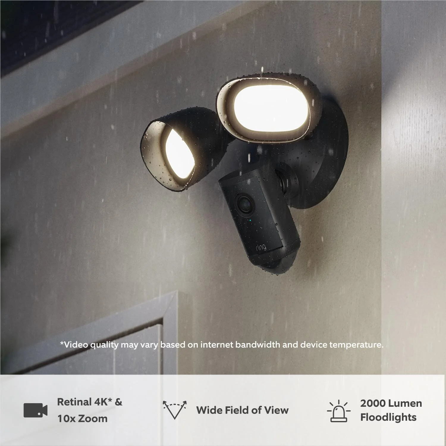 Ring Floodlight Cam Pro(2nd Gen) Wired Security Camera (Black) - Image 3