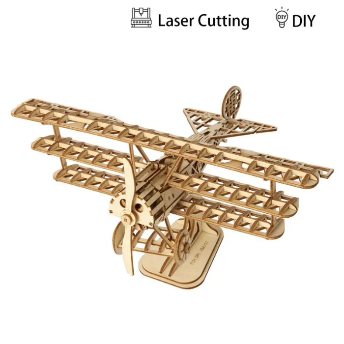 Robotime Classical 3D Wooden Airplane - Image 3