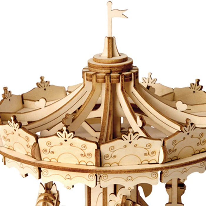 Robotime Classical 3D Wooden Merry-Go-Round - Image 4